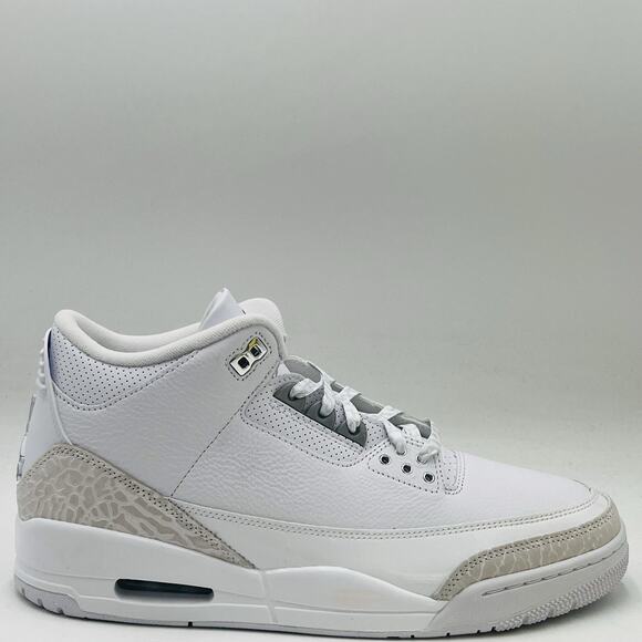 Nike Air Jordan 3 Retro White Silver Sneakers CT8532 111 Men Size 11 NEW main image 10